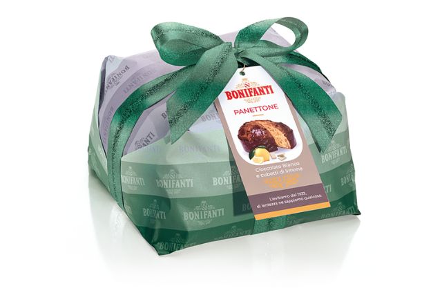 Bonifanti Lemon and Chocolate Panettone Hand Wrapped (6x1kg) | Wholesale | Delicatezza