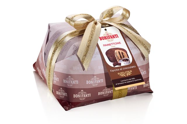 Bonifanti Panettone with Chocolate Cream Hand Wrapped (6x850g) | Wholesale | Delicatezza