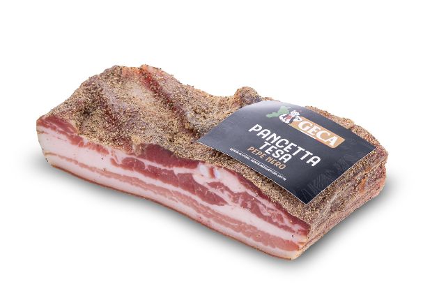 Geca Black Pepper Pancetta Tesa (avg. 430g) | Wholesale | Delicatezza