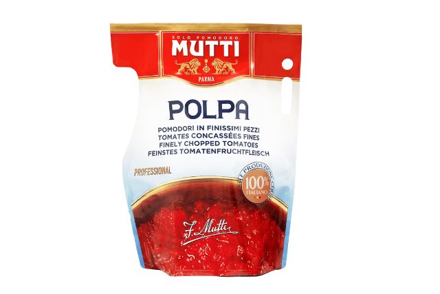 Mutti Finely Chopped Tomatoes Pouch (2x5kg) | Wholesale | Delicatezza