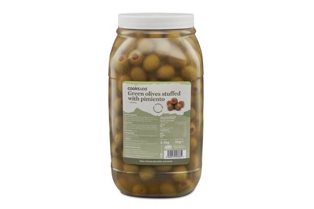 Cooks & Co. Pimiento Stuffed Green Olives (2.4kg) | Wholesale | Delicatezza 