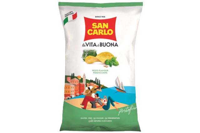 San Carlo Pesto Crisps (20x50g) | Wholesale | Delicatezza