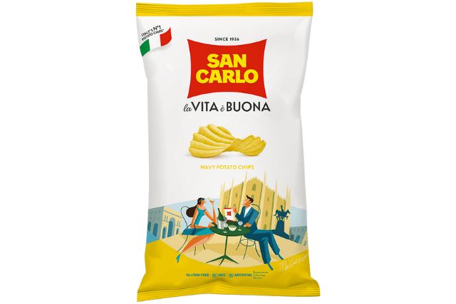 San Carlo Rustica Croccante Wavy Crisps (16x180g) | Wholesale | Delicatezza