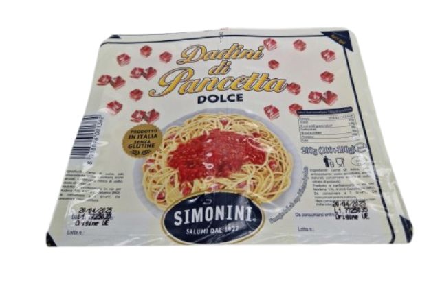 Simonini Pancetta Dolce Cubes (10x2x100g) | Wholesale | Delicatezza 