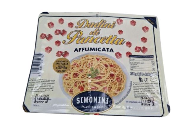 Simonini Smoked Pancetta Cubes (10x2x100g) | Wholesale | Delicatezza 