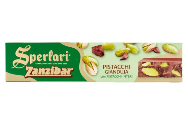 Sperlari Pistachios & Gianduja Nougat Zanzibar (18x200g) | Special Order | Delicatezza